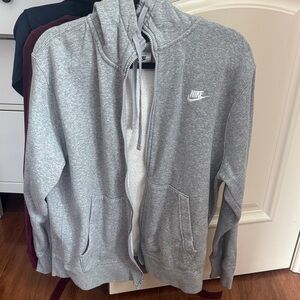 Nike Light Gray Full-Zip Hooded Sweatshirt